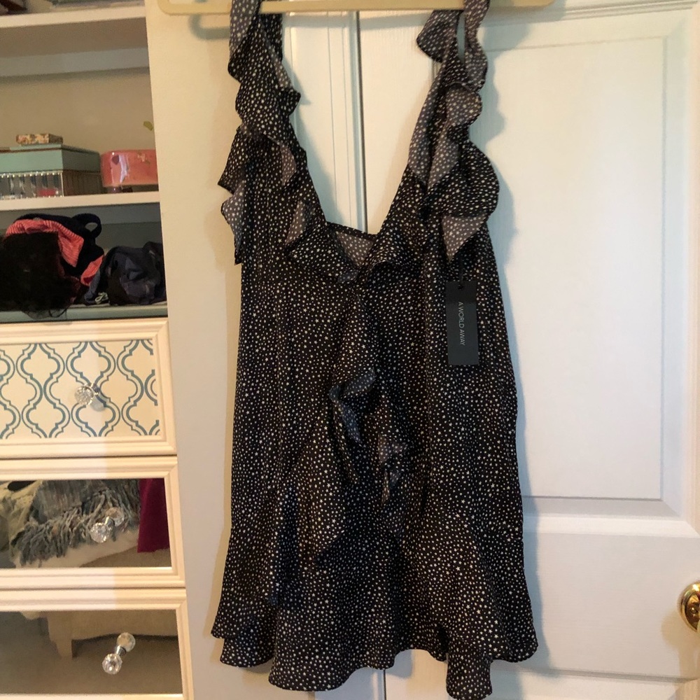 Star printed ruffle dress